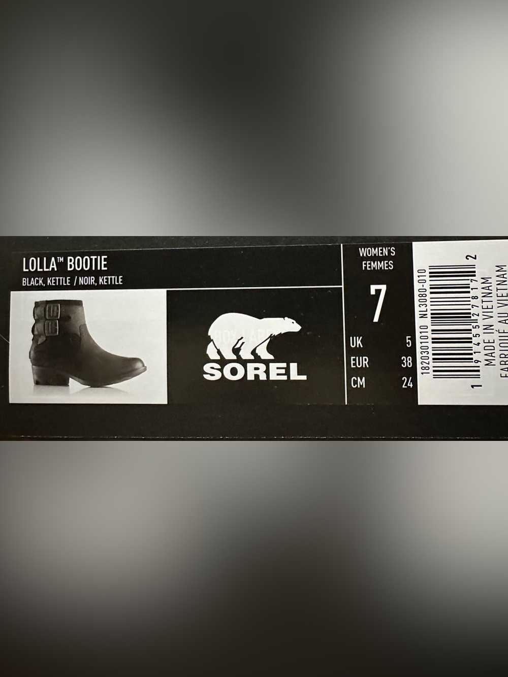 Sorel Black Leather & Suede Ankle Boot with Side Zipper - Picture 6 of 6